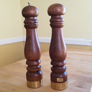Vintage Handmade Wood Salt & Pepper Mill, Japan
